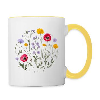 Wildflower Circle: Colorful Natural Beauty - Contrasting Mug - white/yellow - Right