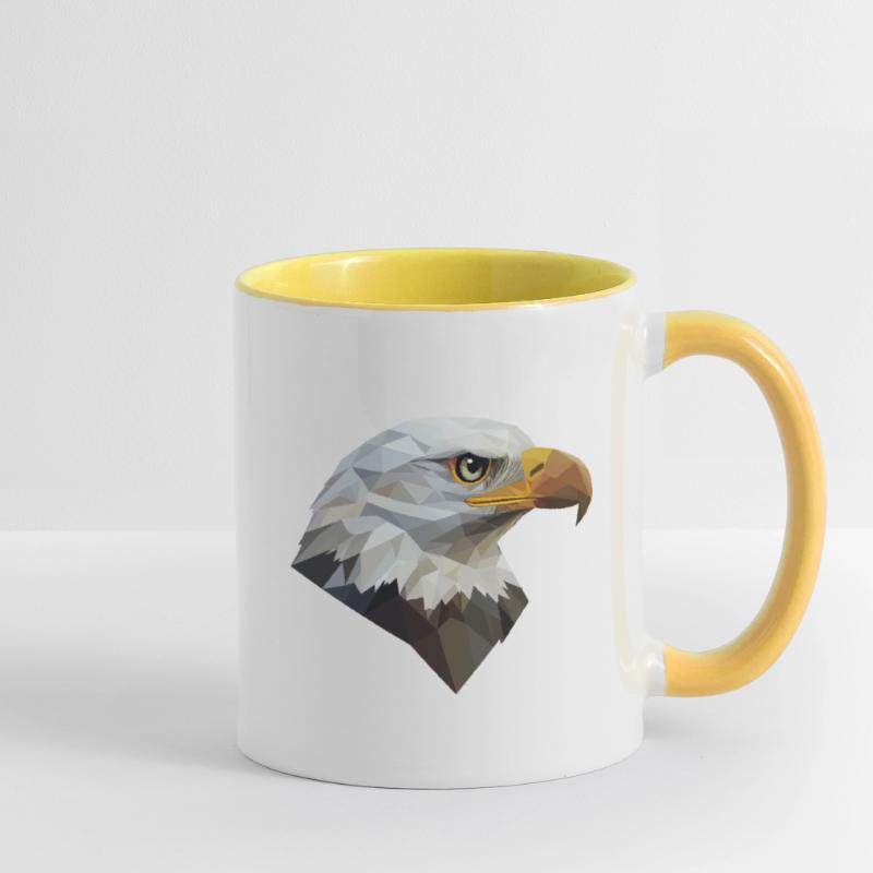 Conception de logo Eagle Head Low Poly Art Mug contrasté