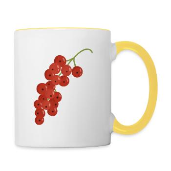 Groseilles rouges - Mug contrasté - blanc/jaune - Droite