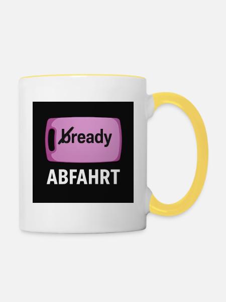Stullenbrett - Tasse zweifarbig - Weiß/Gelb