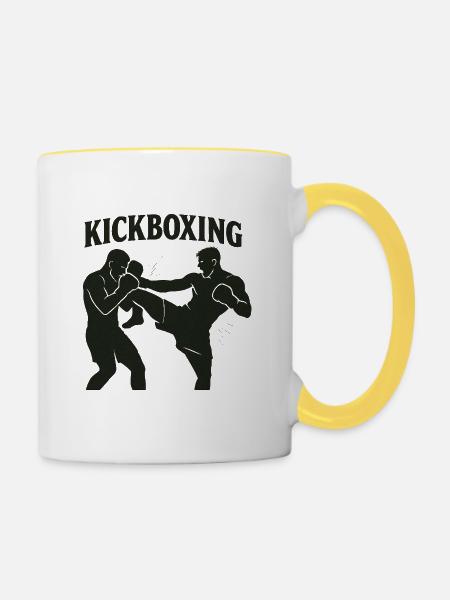 BOXING - Tasse zweifarbig - Weiß/Gelb