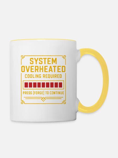 Systemübhitzung – Forge T-Stück - Tasse zweifarbig - Weiß/Gelb