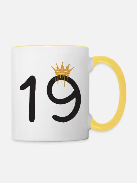 19 - Tasse zweifarbig - Weiß/Gelb