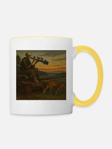 Die Ruhe nach dem Sturm - Tasse zweifarbig - Weiß/Gelb
