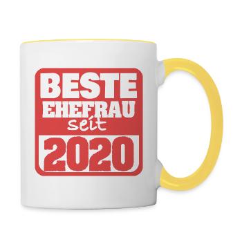 Ehe 2020 - Tasse zweifarbig - Weiß/Gelb - Rechts