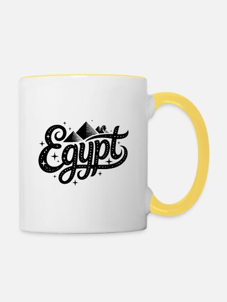 Ägypten - Souvenir-Design - Tasse zweifarbig - Weiß/Gelb
