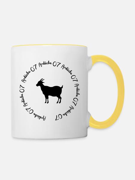 Das Team von Ardècho - Tasse zweifarbig - Weiß/Gelb