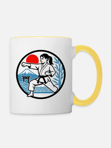 KIarate Nature - Tasse zweifarbig - Weiß/Gelb