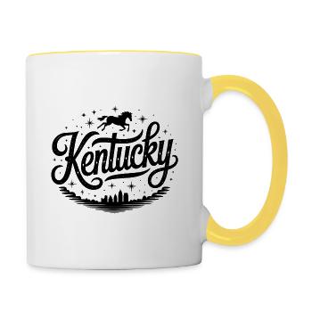 Kentucky - Souvenir USA State Design - Tasse zweifarbig - Weiß/Gelb - Rechts