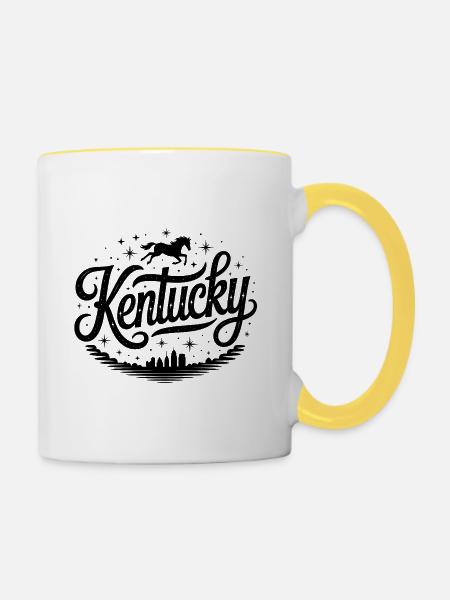 Kentucky - Souvenir USA State Design - Tasse zweifarbig - Weiß/Gelb