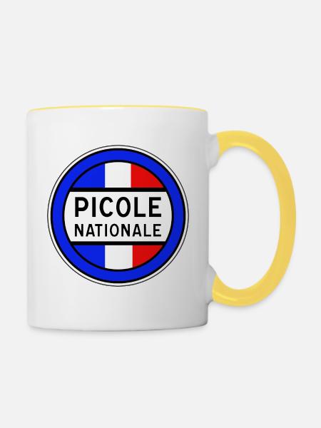 Nationale Trinkgasse Neues Design - Tasse zweifarbig - Weiß/Gelb