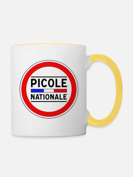 Nationale Trinkgasse Neues Design - Tasse zweifarbig - Weiß/Gelb