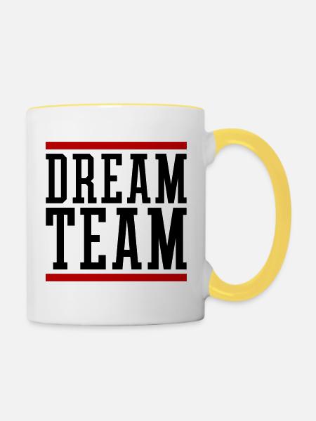 Dream Team - Tasse zweifarbig - Weiß/Gelb