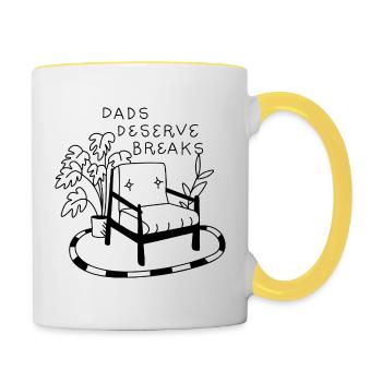 Dad's Deserve Breaks – Relax Armchair - Contrasting Mug - white/yellow - Right