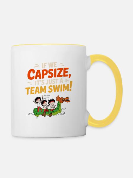 Drachenboot-Rennmannschaft - Tasse zweifarbig - Weiß/Gelb