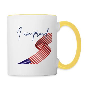 American Pride Wrapped Flag - Contrasting Mug - white/yellow - Right