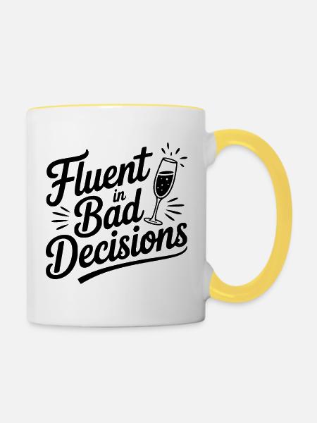 Fließend in schlechten Entscheidungen - Tasse zweifarbig - Weiß/Gelb
