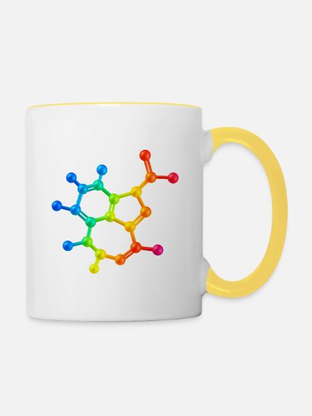 Trippy acid has visual effect - Tasse zweifarbig - Weiß/Gelb