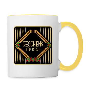 WEIHNACHTEN GESCHENK FÜR DICH - Tasse zweifarbig - Weiß/Gelb - Rechts