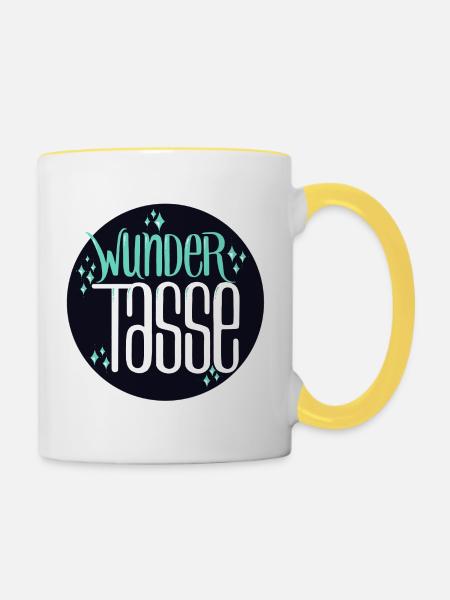 Wunder Tasse - Tasse zweifarbig - Weiß/Gelb