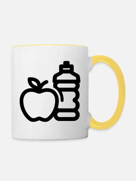 Gesunder Lebensstil - Tasse zweifarbig - Weiß/Gelb