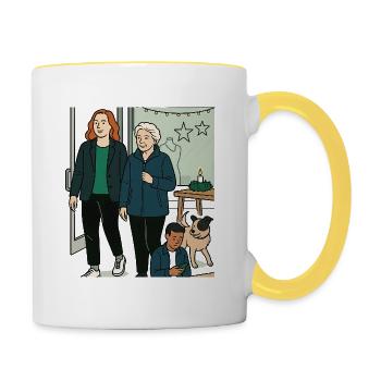 Oma Karin - Tasse zweifarbig - Weiß/Gelb - Rechts
