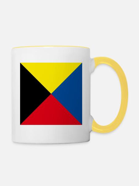 I_Require_A_Tug_Flag - Tasse zweifarbig - Weiß/Gelb