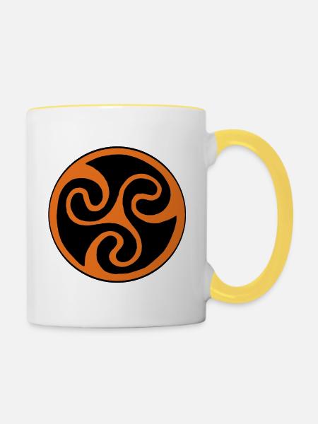 Triskel Orange - Tasse zweifarbig - Weiß/Gelb