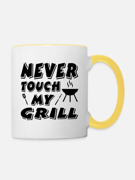 Grillen - Tasse zweifarbig - Weiß/Gelb