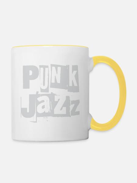 Punk Jazz Fusion - Tasse zweifarbig - Weiß/Gelb