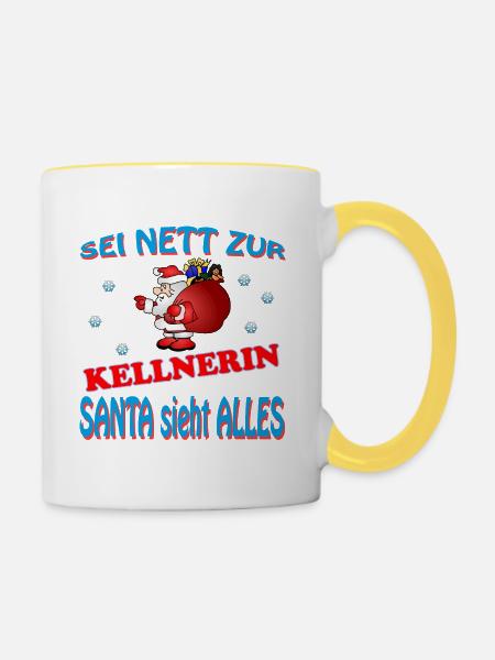 SANTA KELLNERIN - Tasse zweifarbig - Weiß/Gelb