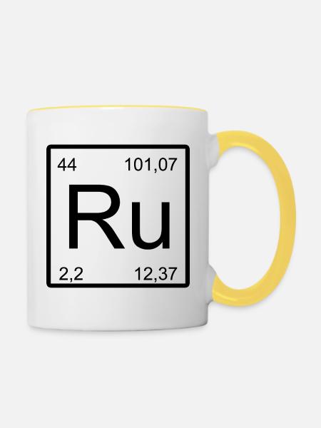 Ruthenium Element Minimalist - Tasse zweifarbig - Weiß/Gelb