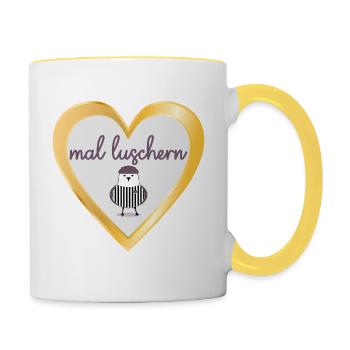 NORDDEUTSCH NEUGIER MÖWE - Tasse zweifarbig - Weiß/Gelb - Rechts