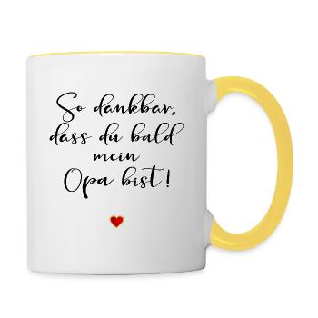 ANNONCE DE LA GROSSESSE DE GRAND-PÈRE - Mug contrasté - blanc/jaune - Droite