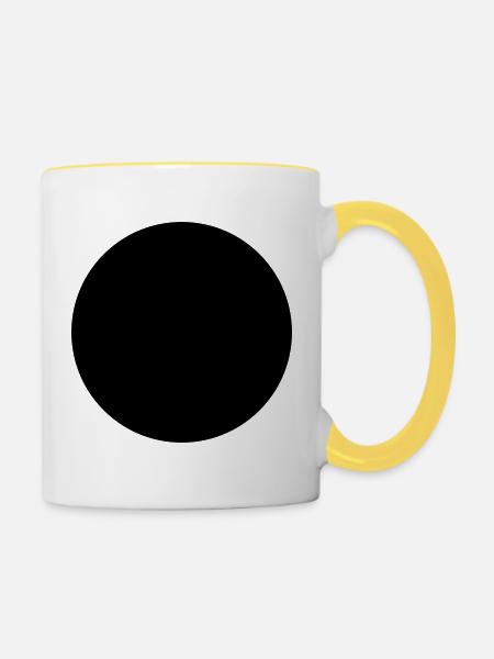 Kreis - Tasse zweifarbig - Weiß/Gelb