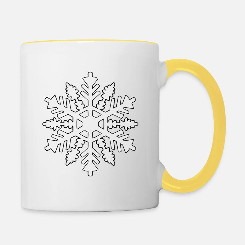 Snowflake Silhouette - Contrasting Mug - white/yellow