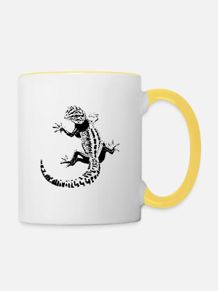 Leopardgecko - Tasse zweifarbig - Weiß/Gelb