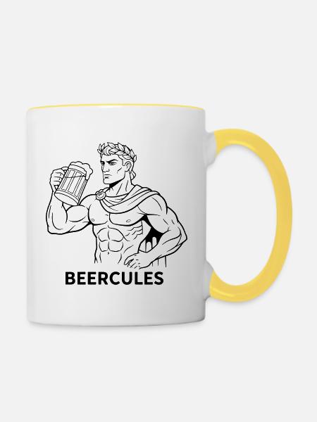 Beercules - Tasse zweifarbig - Weiß/Gelb