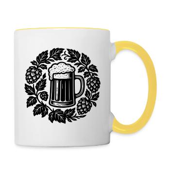 Bier kranz - Contrasting Mug - white/yellow - Right