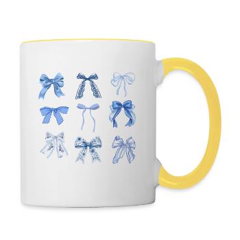 Blue knots - Contrasting Mug - white/yellow - Right