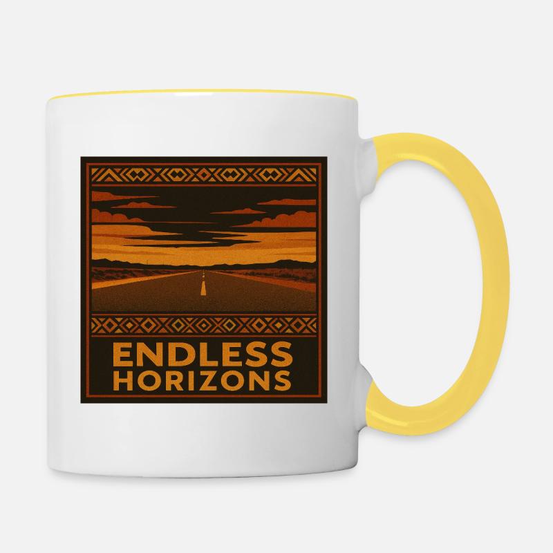 Endless Horizons Road Trip - Mug contrasté - blanc/jaune