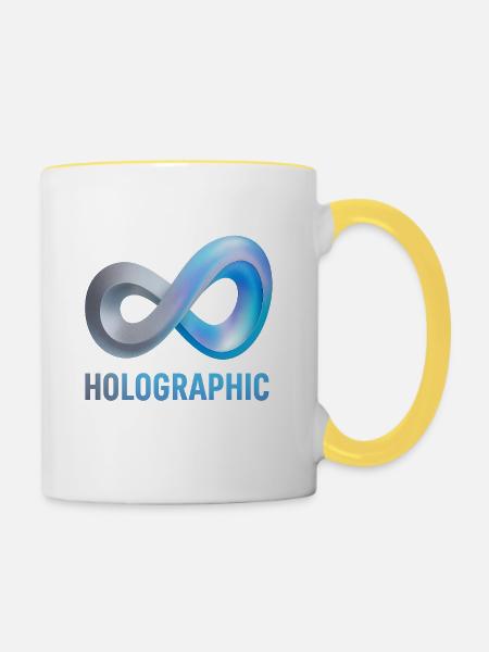 Holografische Unendlichkeit Loop - Tasse zweifarbig - Weiß/Gelb