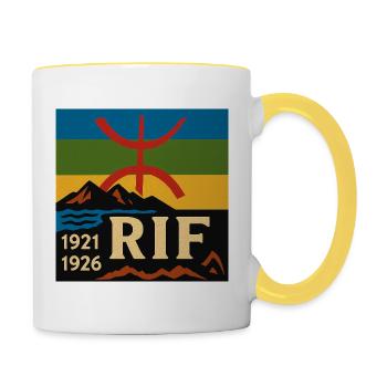 Symbole Patrimonial du Rif - Mug contrasté - blanc/jaune - Droite