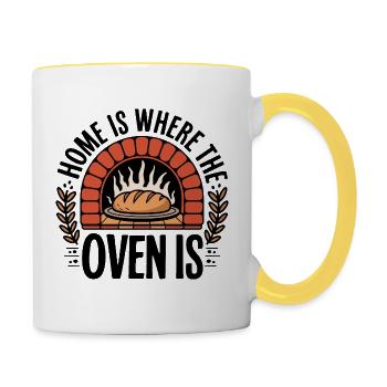 Home is where the stove is – cosiness - Contrasting Mug - white/yellow - Right