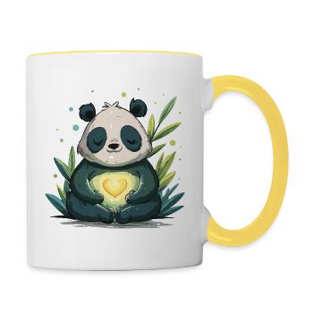 Panda Heart Lamp - Contrasting Mug - white/yellow - Right