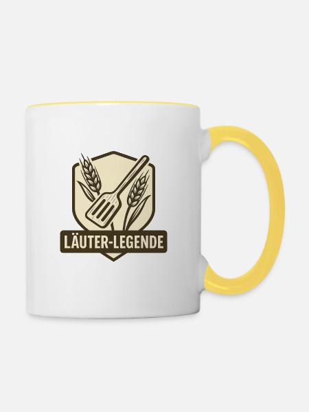 Läuter-Legende - Tasse zweifarbig - Weiß/Gelb