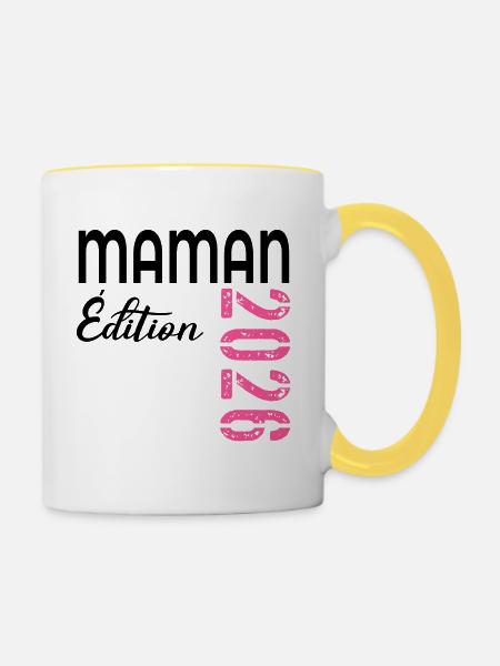 Mama 2026 - Tasse zweifarbig - Weiß/Gelb