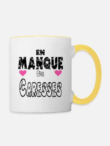 Bedürftet von Streicheleinheiten - Tasse zweifarbig - Weiß/Gelb