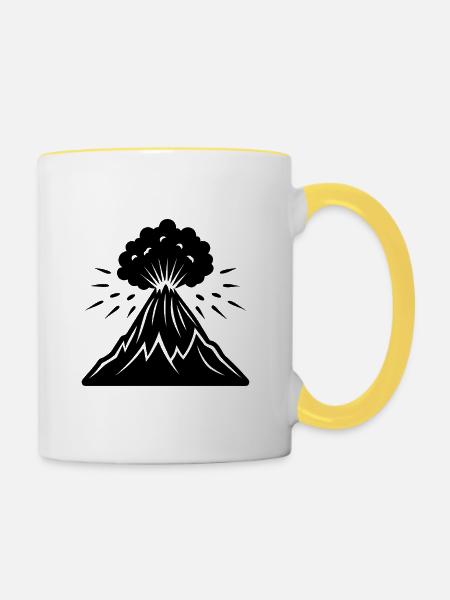 Vulkan - Tasse zweifarbig - Weiß/Gelb