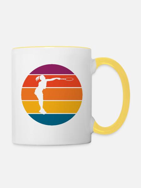 Tennis - Tasse zweifarbig - Weiß/Gelb
